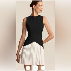 Commense Black and Cream Sleeveless Mini Dress